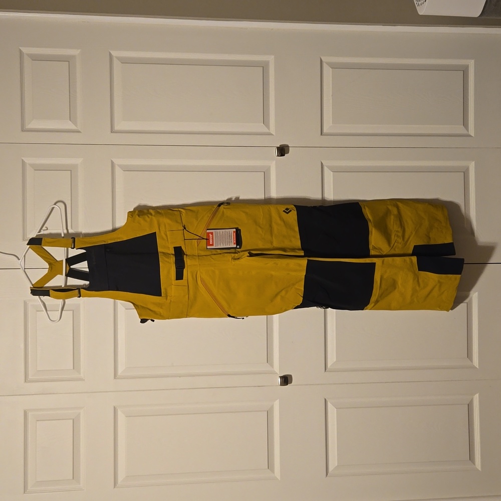 Black Diamond Recon Stretch Bib Ski Pants, Men's Medium, Amber/Black